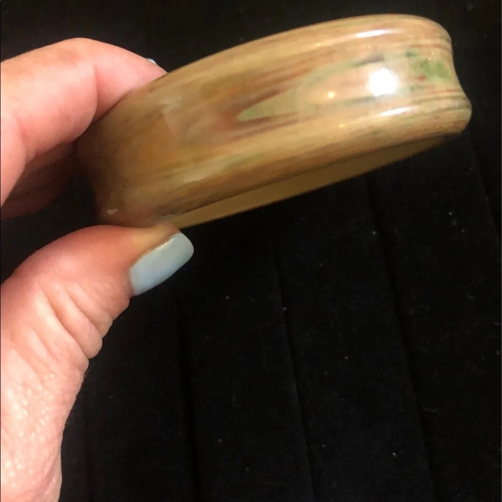 Bangle bracelet with brown green copper hues awesome piece!!